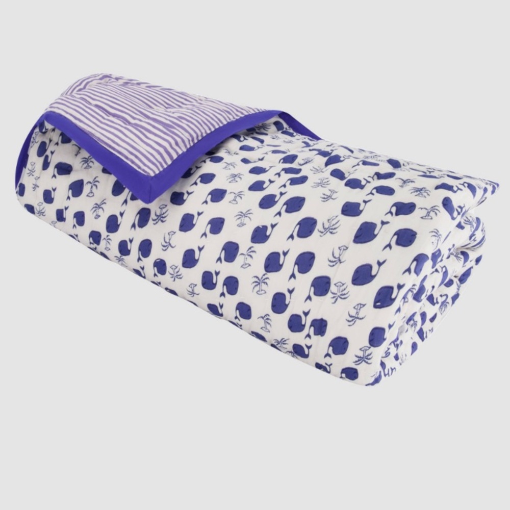 Roberta Roller Rabbit Double Sided Baby Moby Whale Quilt